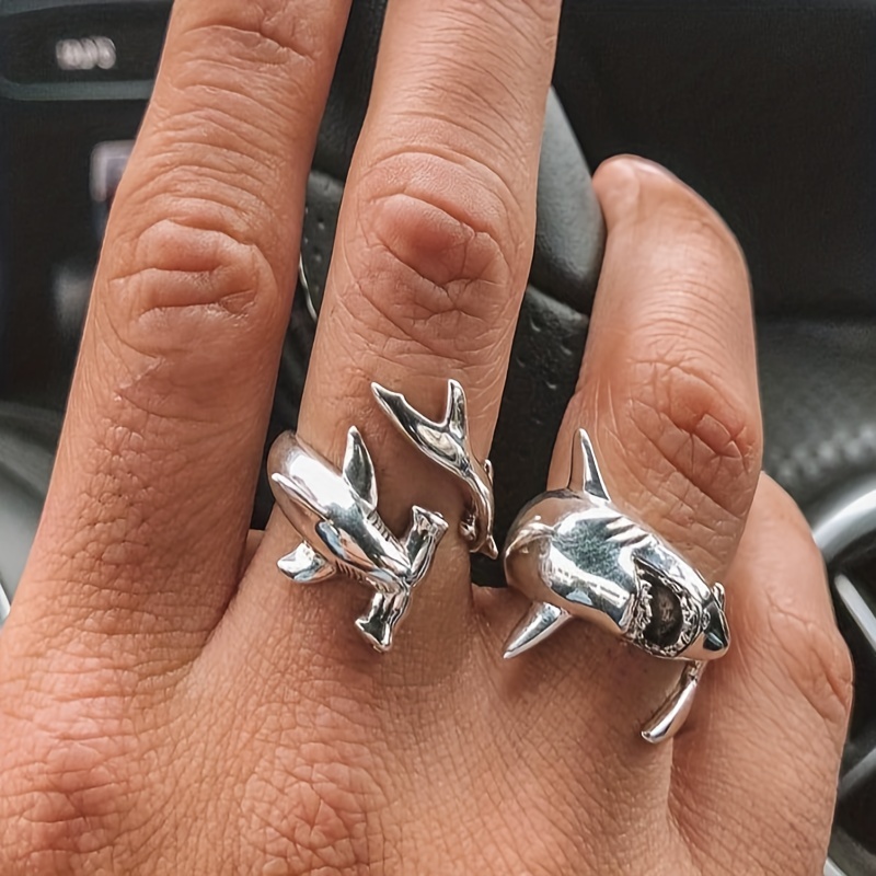 Boho Shark Ring Animal Element Jewelry for Daily Party Accessory